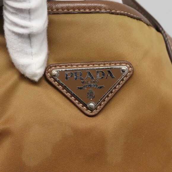 PRADA Tote Bag Nylon Brown Silver Auth 139072 - Picture 12 of 16